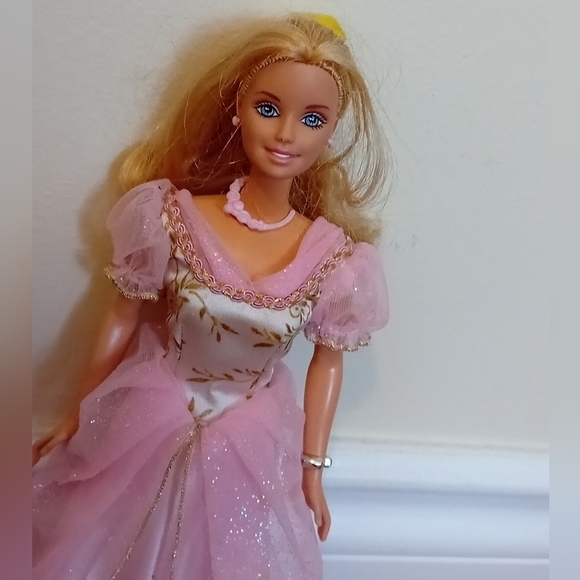 Vintage 1999 Mattel Barbie PinkPrincess Blonde Caucasian Fashion Doll Fancy Gown - Picture 4 of 6